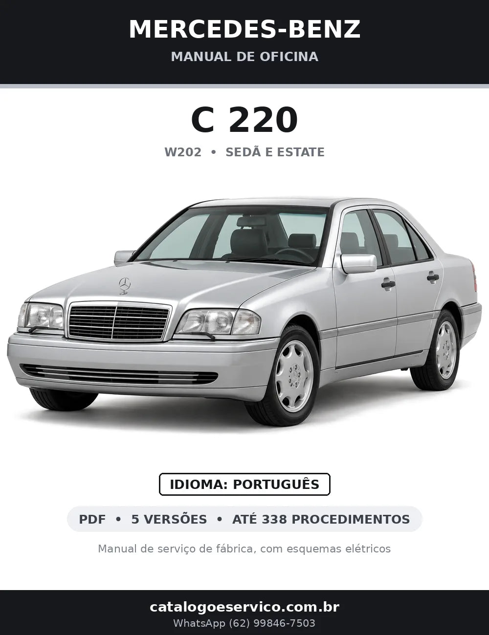 Capa do manual de oficina Mercedes-Benz C 220 (W202)