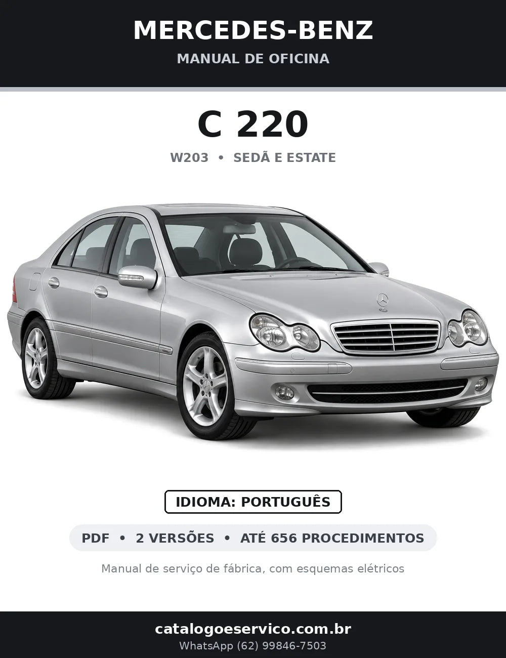 Capa do manual de oficina Mercedes-Benz C 220 (W203)