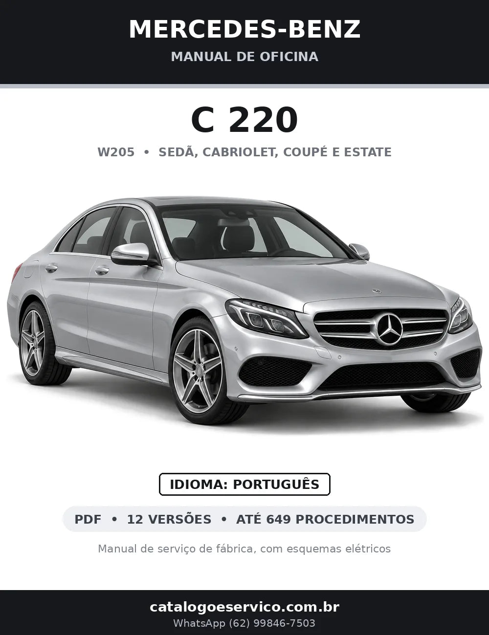 Capa do manual de oficina Mercedes-Benz C 220 (W205)