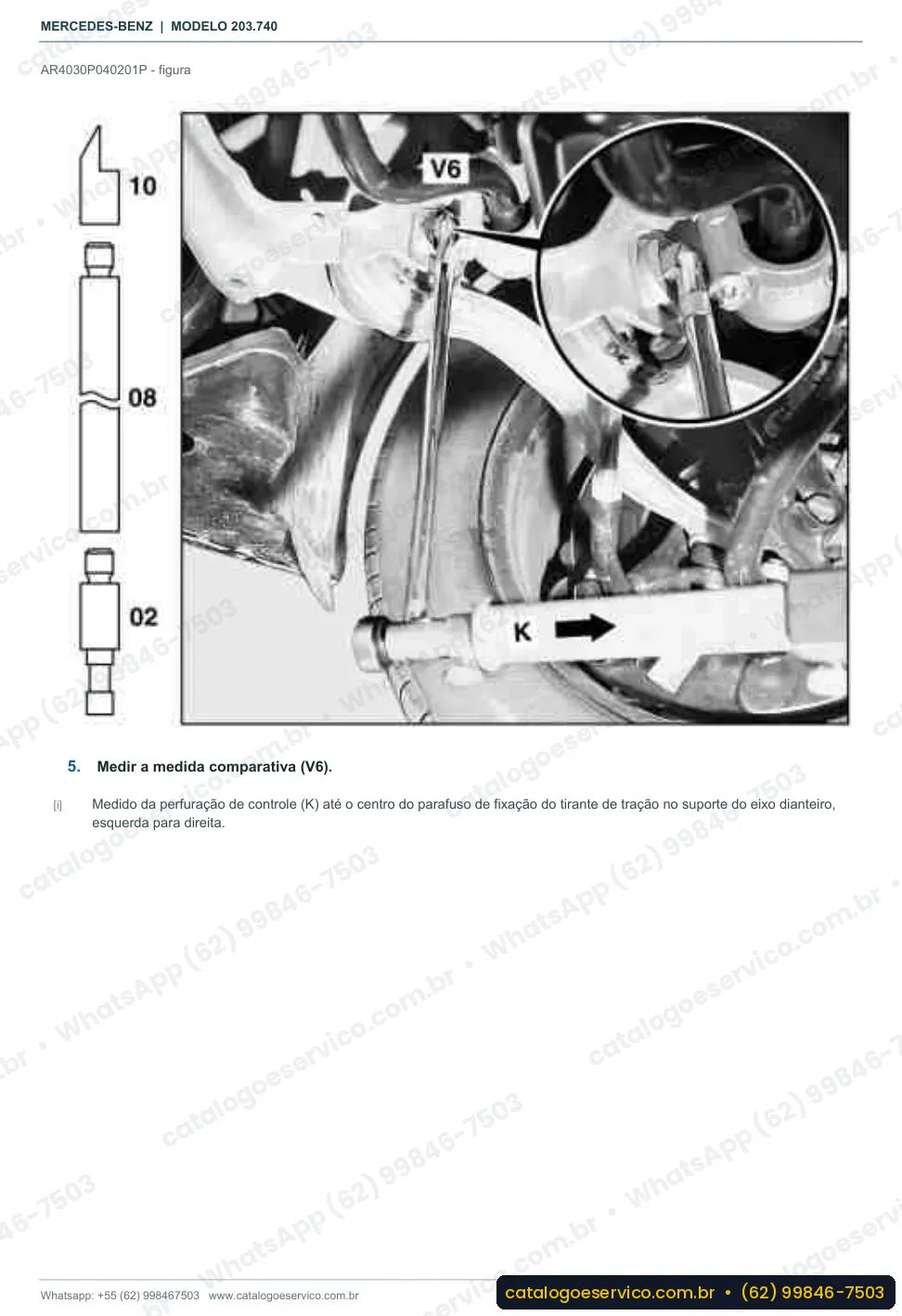 Página de procedimento do manual de oficina Mercedes-Benz C 230 Sportcoupé (CL203)