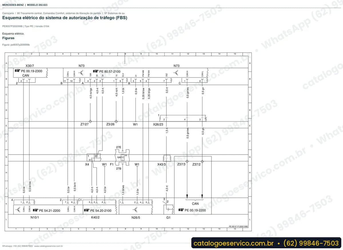 Página de esquema elétrico do manual Mercedes-Benz C 230 (W202)