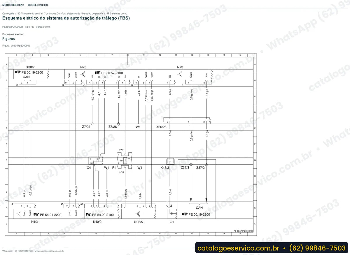 Página de esquema elétrico do manual Mercedes-Benz C 240 (W202)