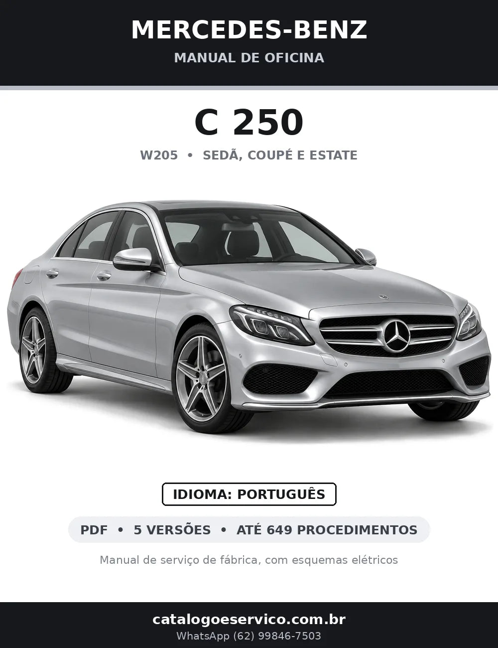 Capa do manual de oficina Mercedes-Benz C 250 (W205)