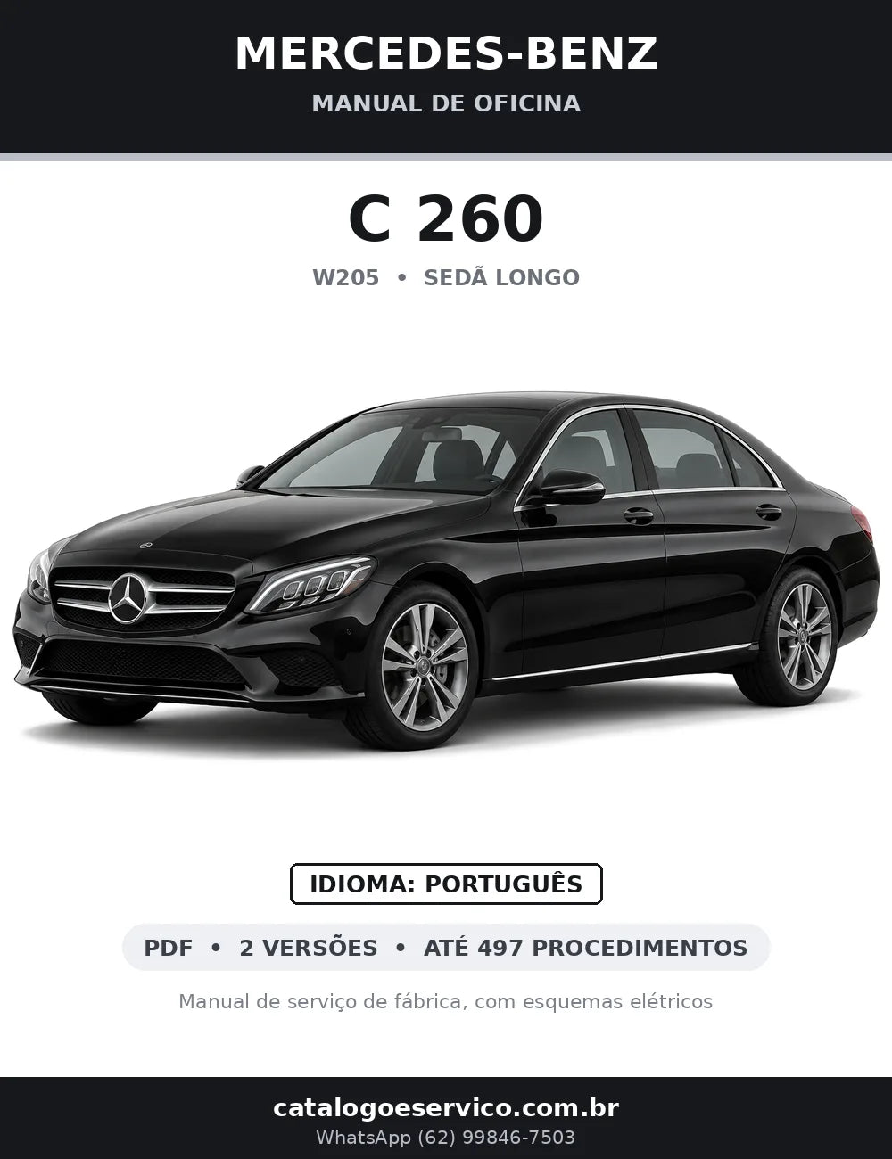 Capa do manual de oficina Mercedes-Benz C 260 (W205)