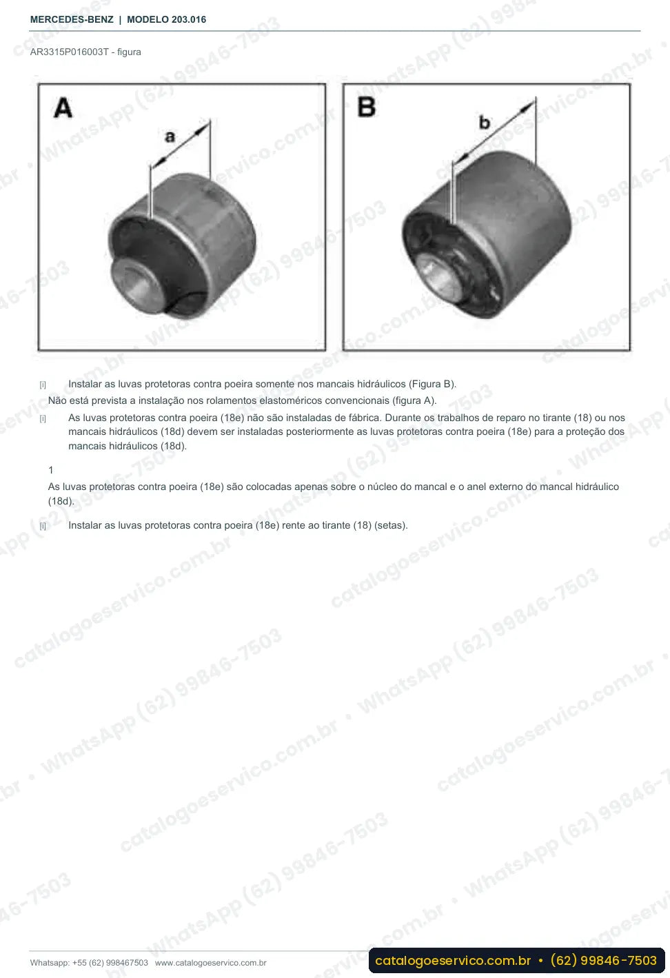 Página de procedimento do manual de oficina Mercedes-Benz C 270 (W203)