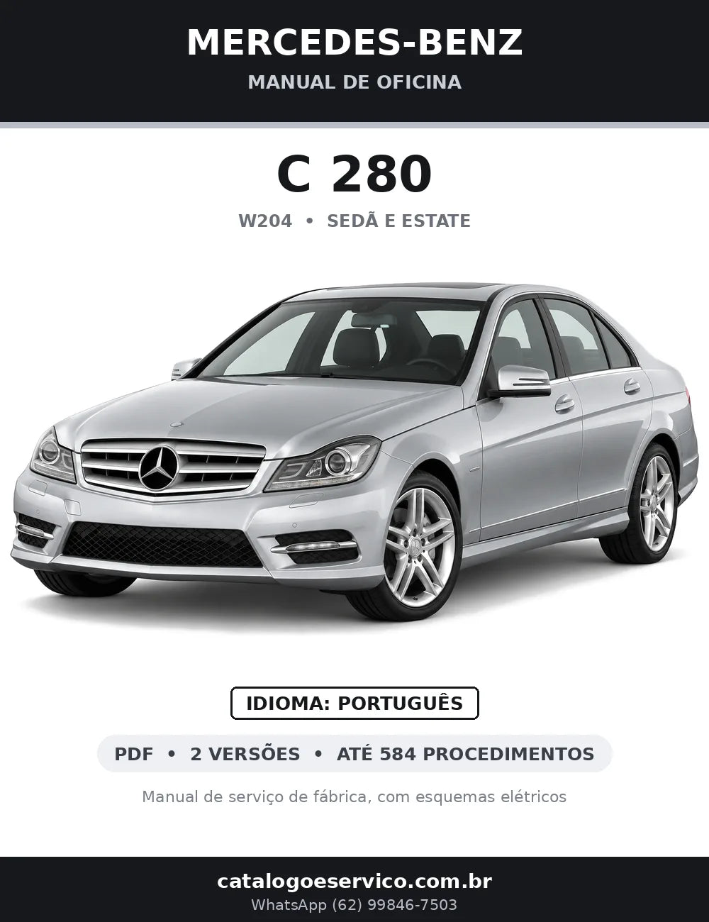 Capa do manual de oficina Mercedes-Benz C 280 (W204)