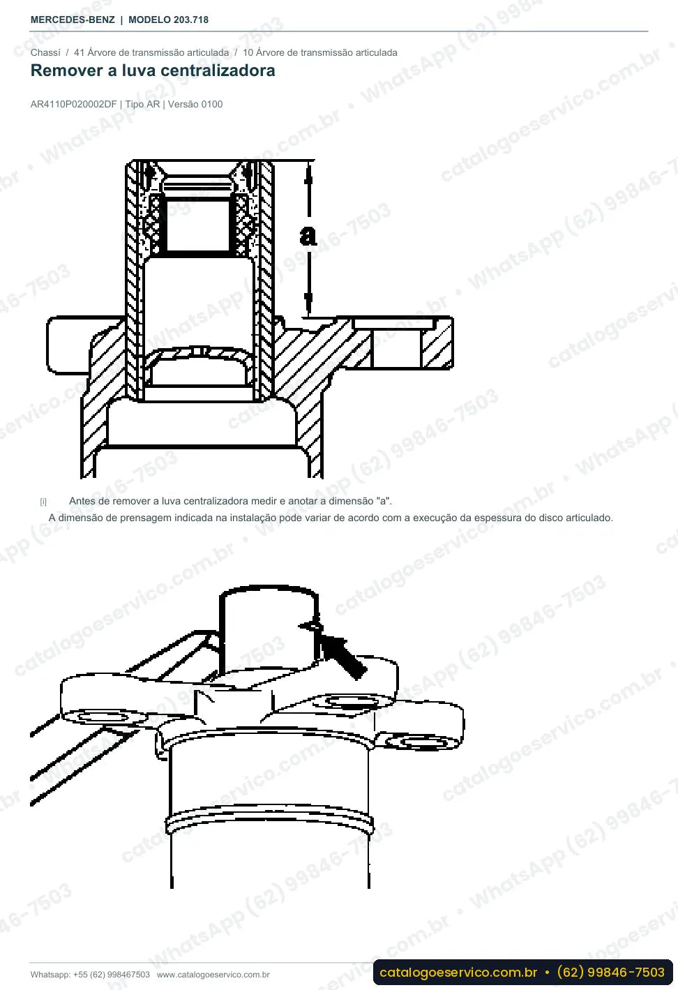 Página de procedimento do manual de oficina Mercedes-Benz C 30 CDI AMG Sportcoupé (CL203)