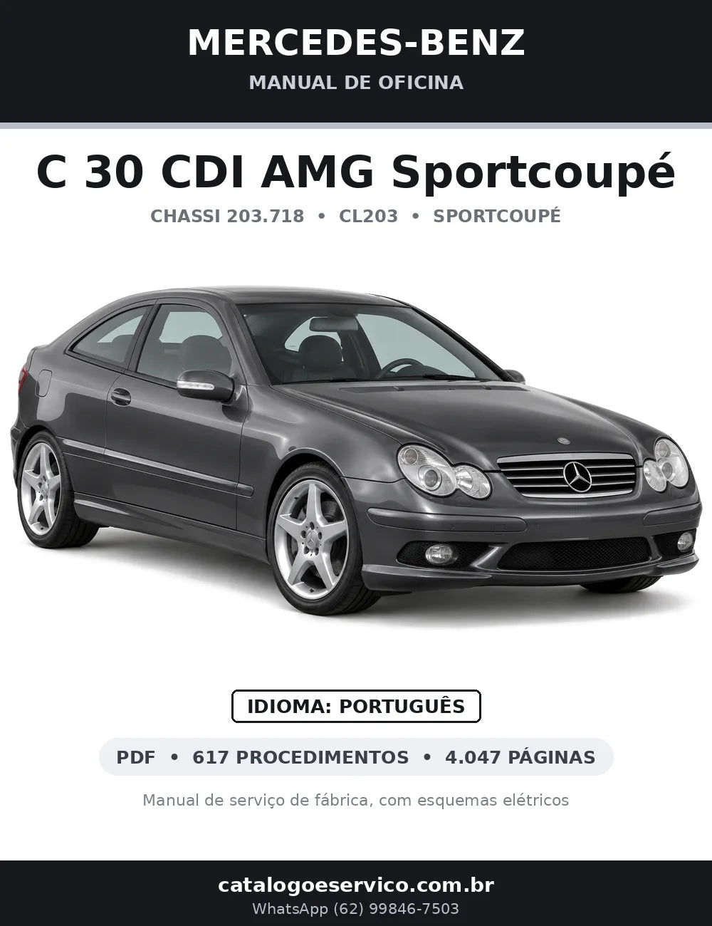 Capa do manual de oficina Mercedes-Benz C 30 CDI AMG Sportcoupé (CL203)