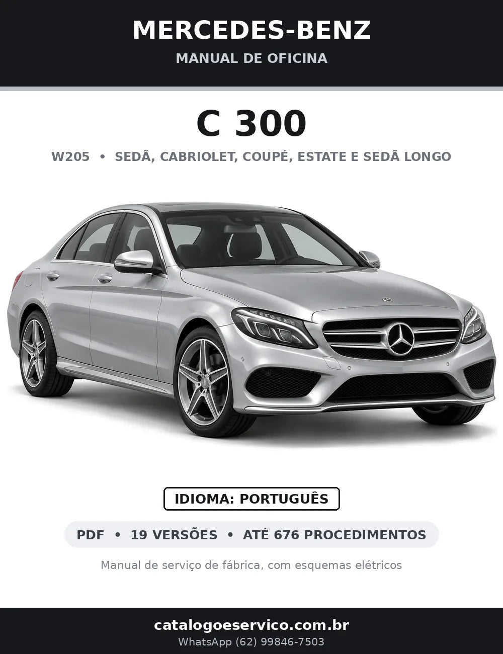 Capa do manual de oficina Mercedes-Benz C 300 (W205)
