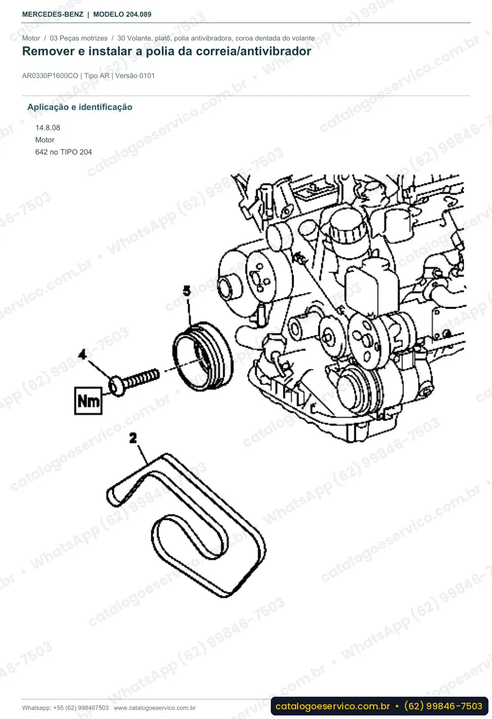 Página de procedimento do manual de oficina Mercedes-Benz C 320 / C 350 CDI 4MATIC (W204)