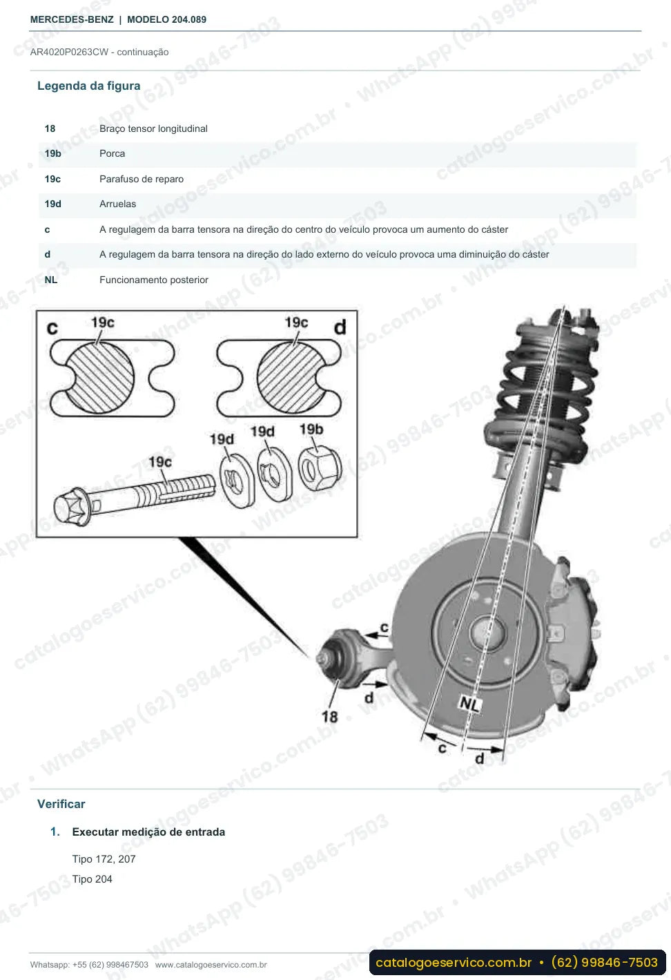 Página de procedimento do manual de oficina Mercedes-Benz C 320 / C 350 CDI 4MATIC (W204)