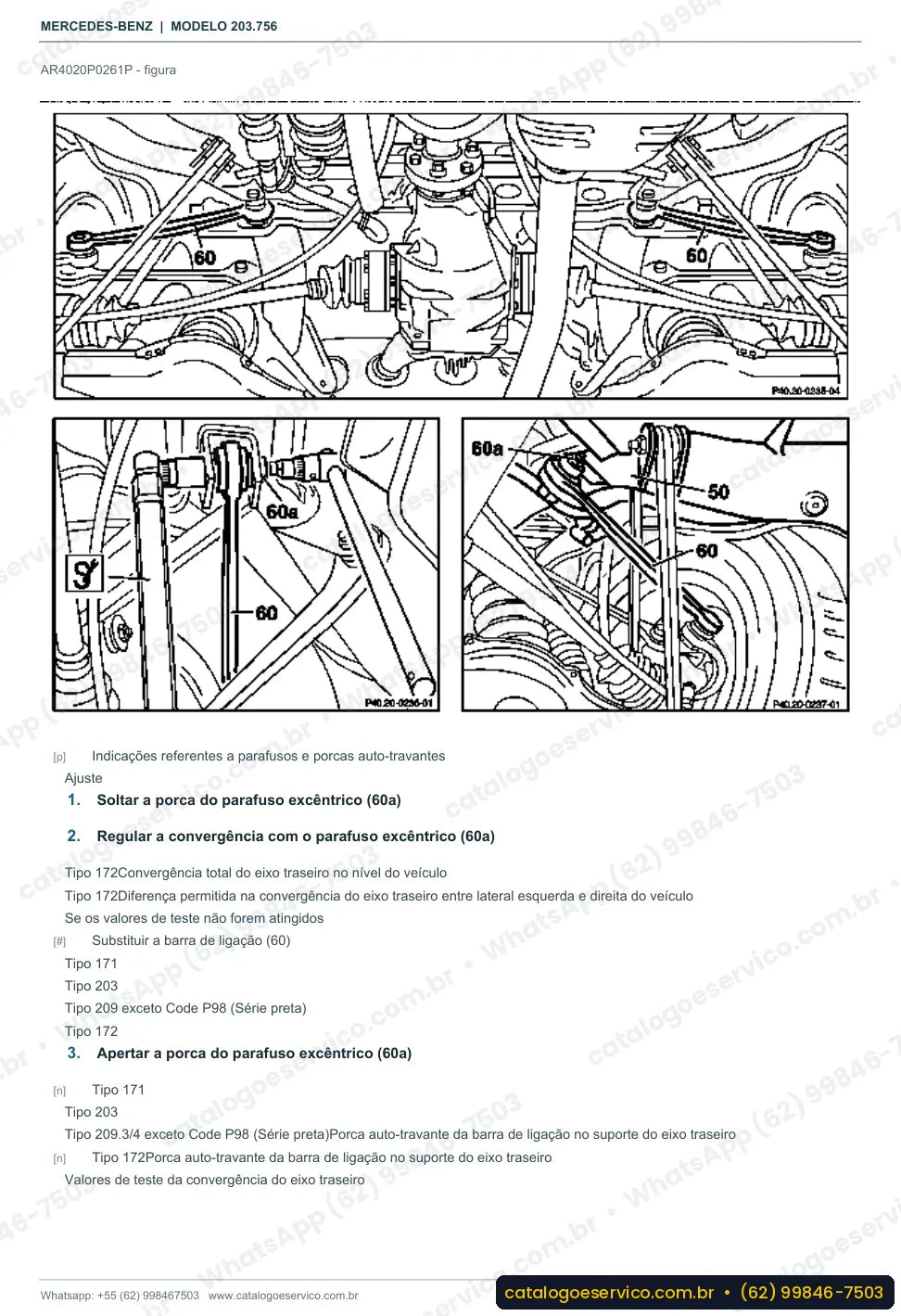 Página de procedimento do manual de oficina Mercedes-Benz C 350 Sportcoupé (CL203)