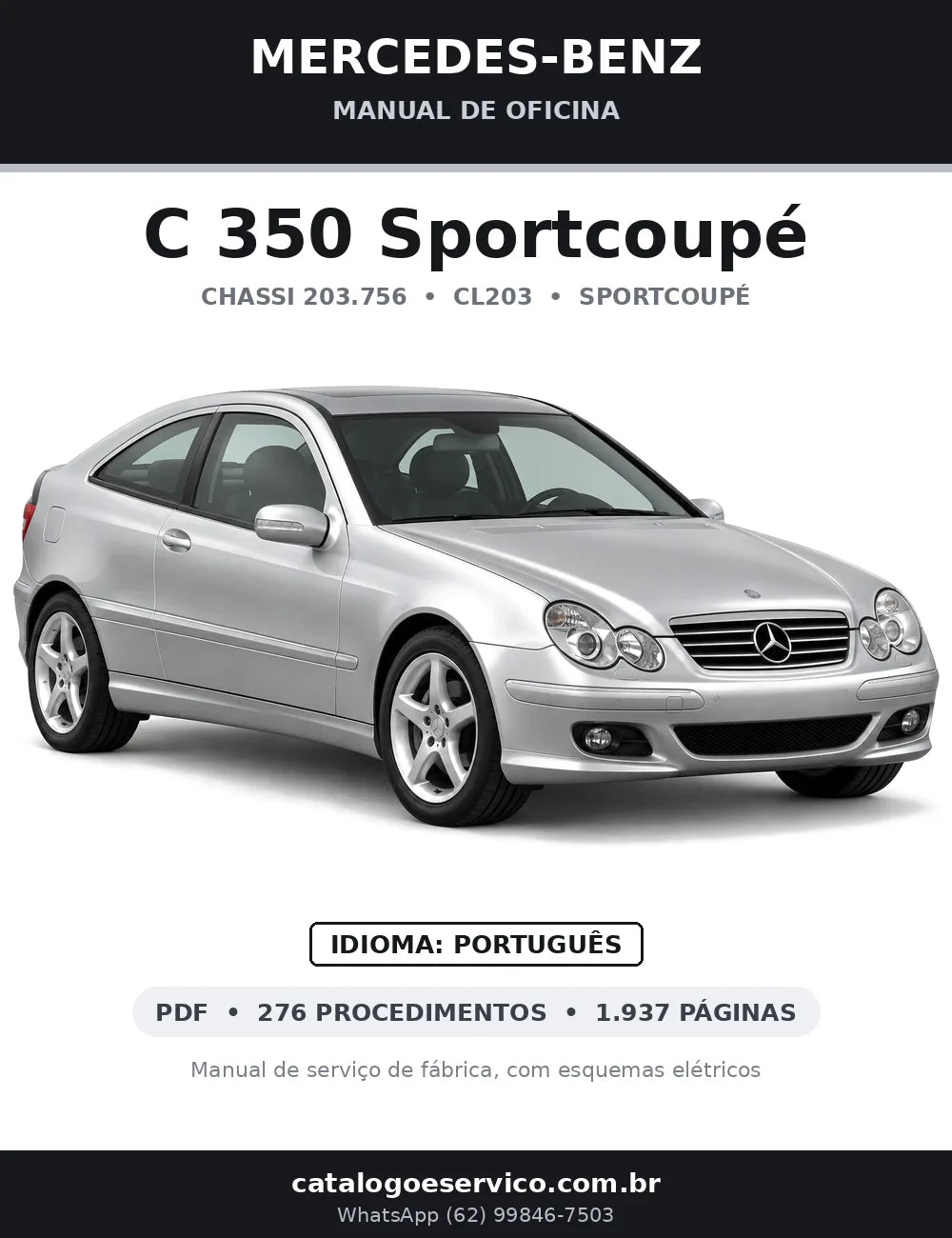 Capa do manual de oficina Mercedes-Benz C 350 Sportcoupé (CL203)