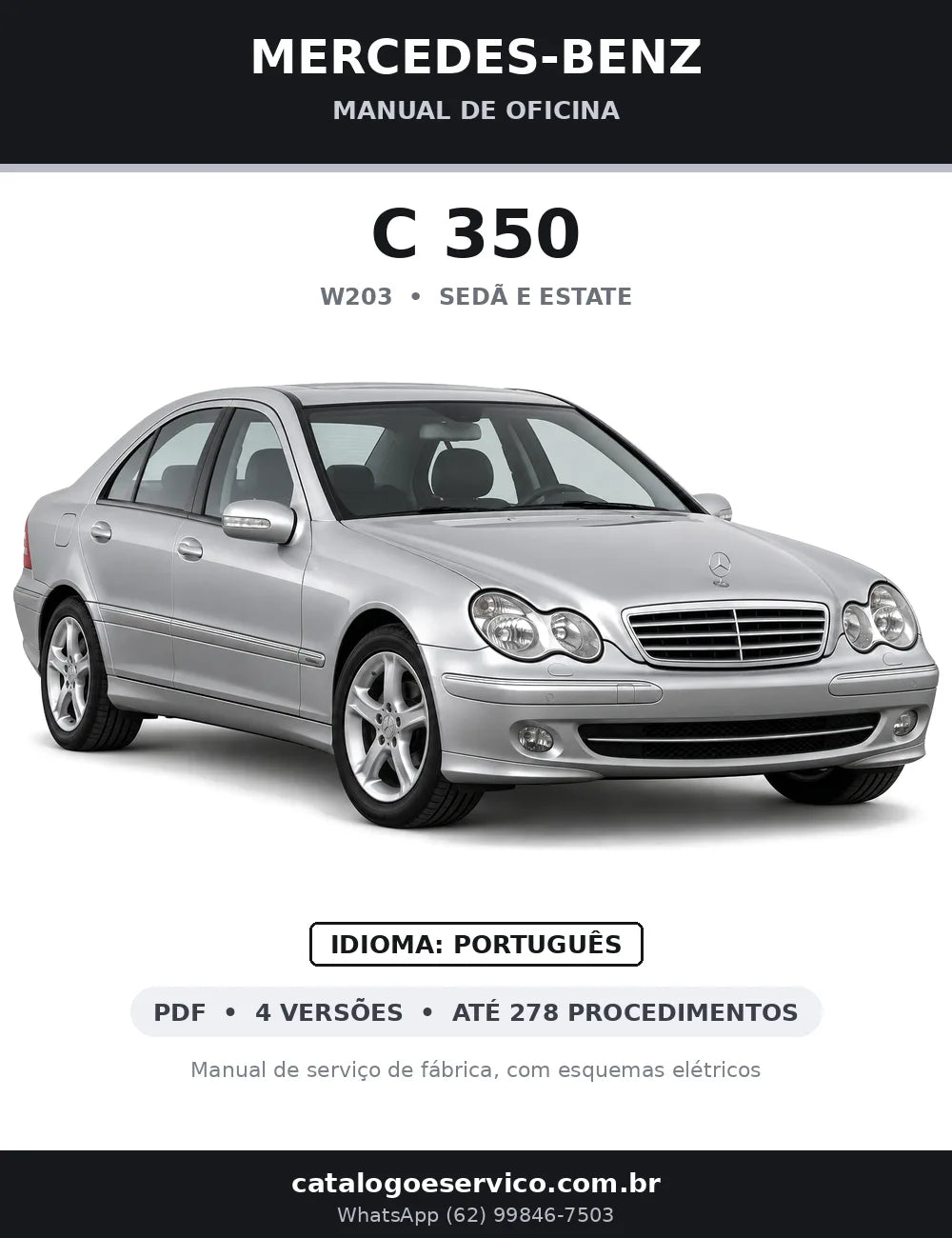 Capa do manual de oficina Mercedes-Benz C 350 (W203)