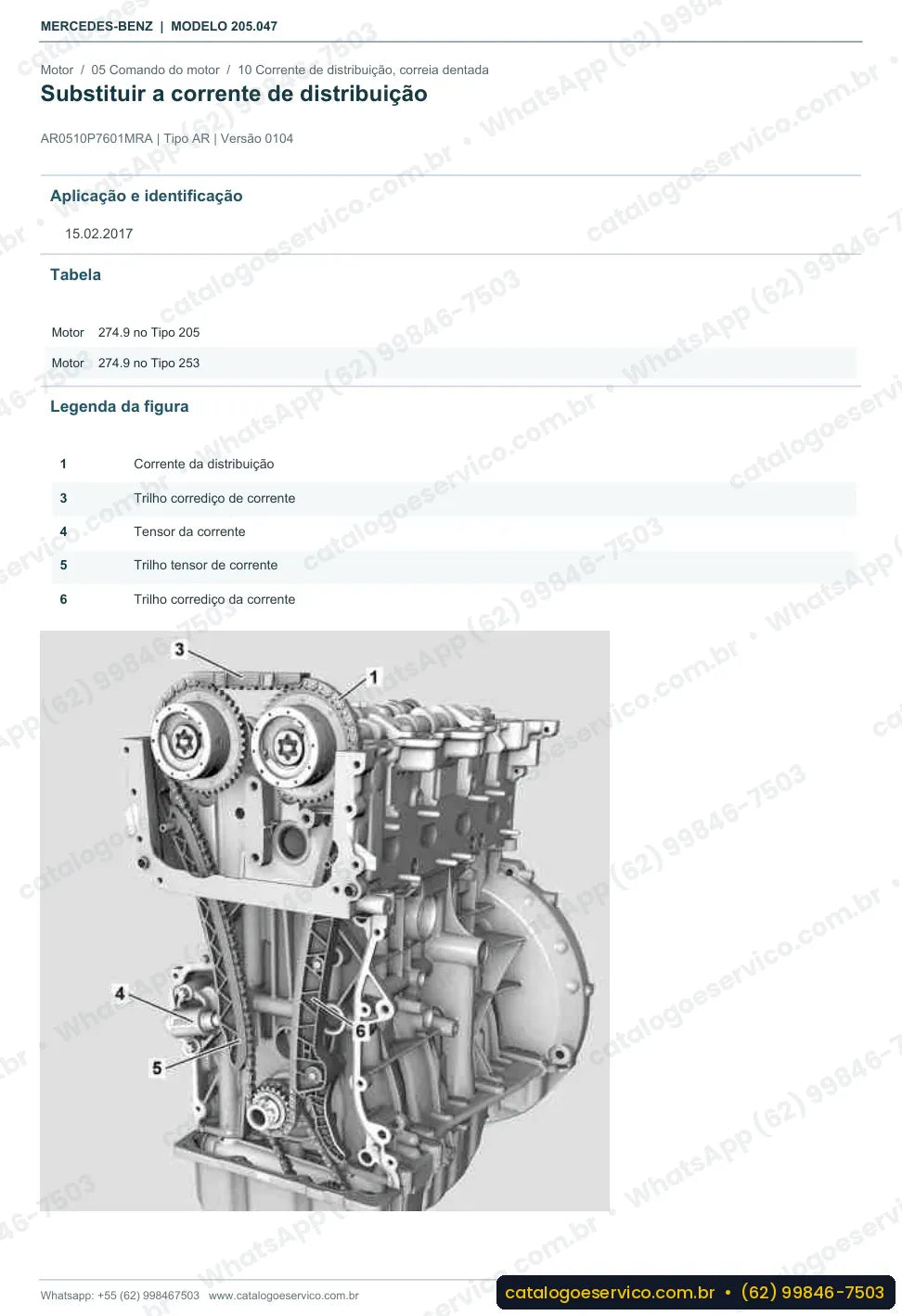Página de procedimento do manual de oficina Mercedes-Benz C 350 (W205)