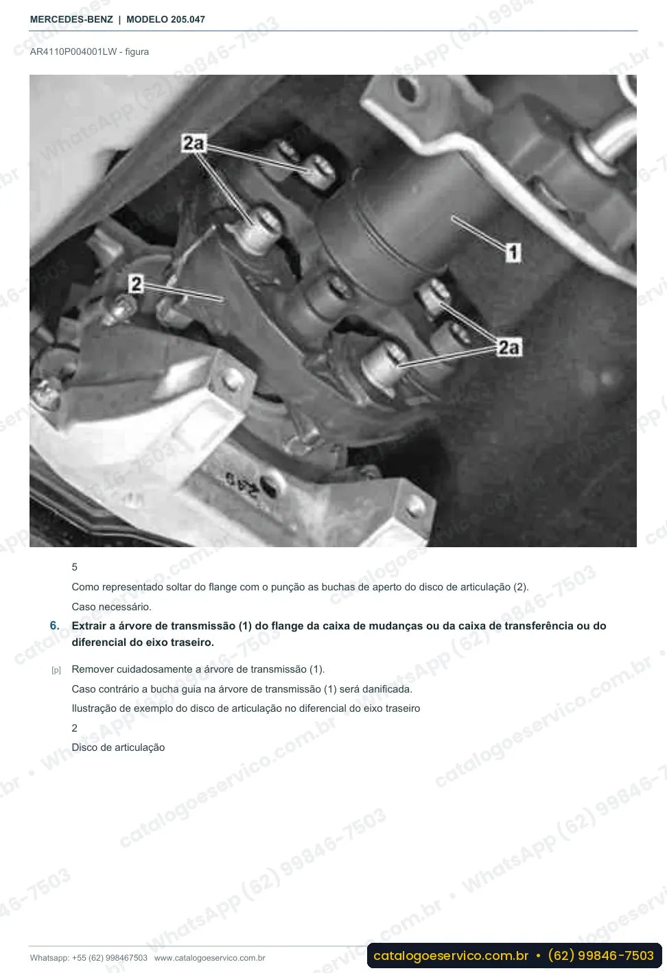 Página de procedimento do manual de oficina Mercedes-Benz C 350 (W205)