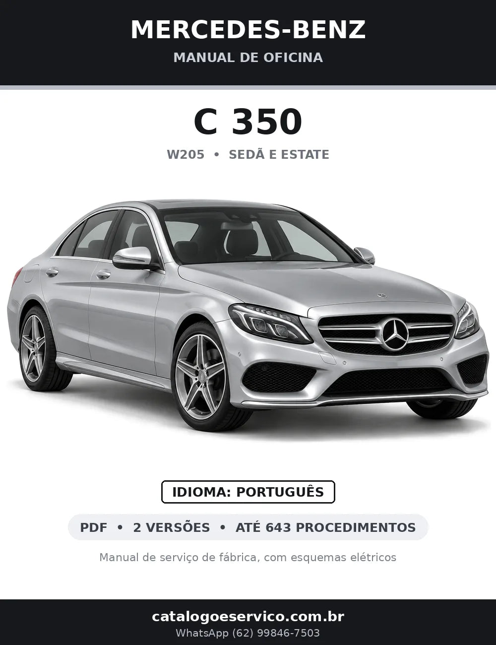 Capa do manual de oficina Mercedes-Benz C 350 (W205)