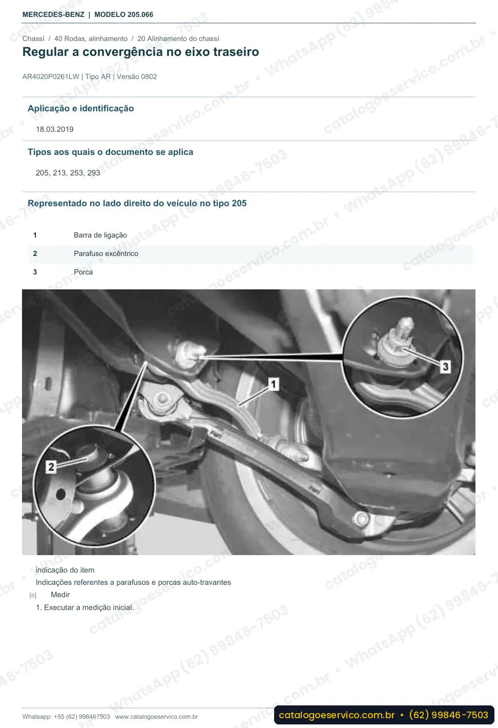 Página de procedimento do manual de oficina Mercedes-Benz C 400 4MATIC (W205)