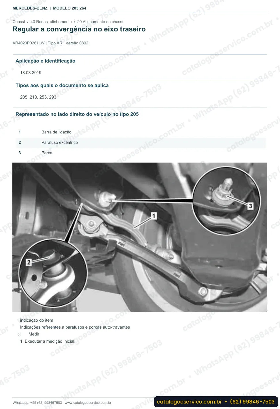 Página de procedimento do manual de oficina Mercedes-Benz C 43 AMG (W205)