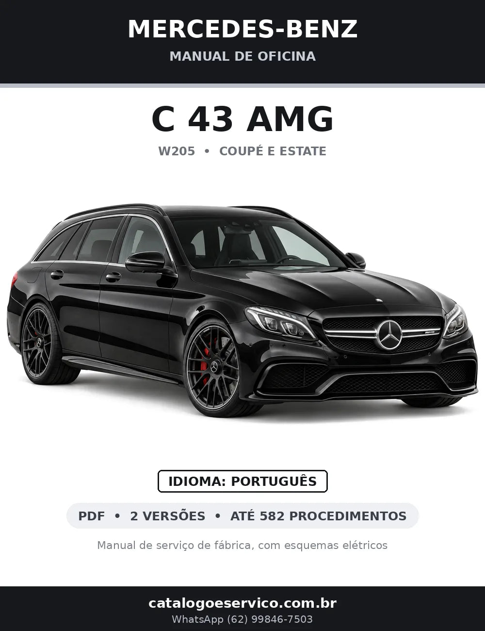 Capa do manual de oficina Mercedes-Benz C 43 AMG (W205)