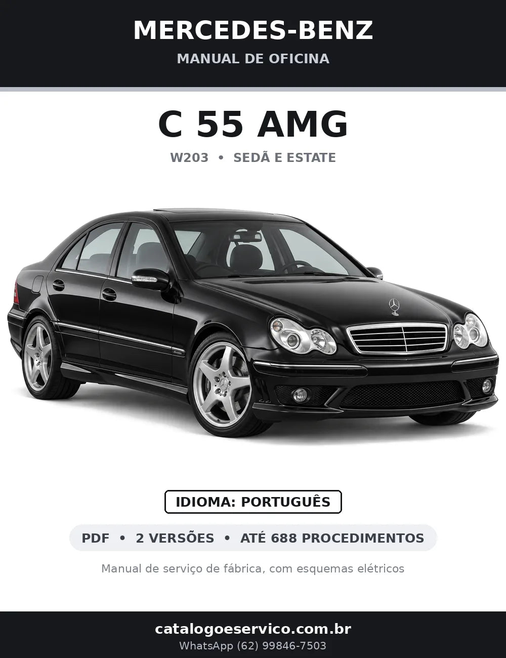 Capa do manual de oficina Mercedes-Benz C 55 AMG (W203)