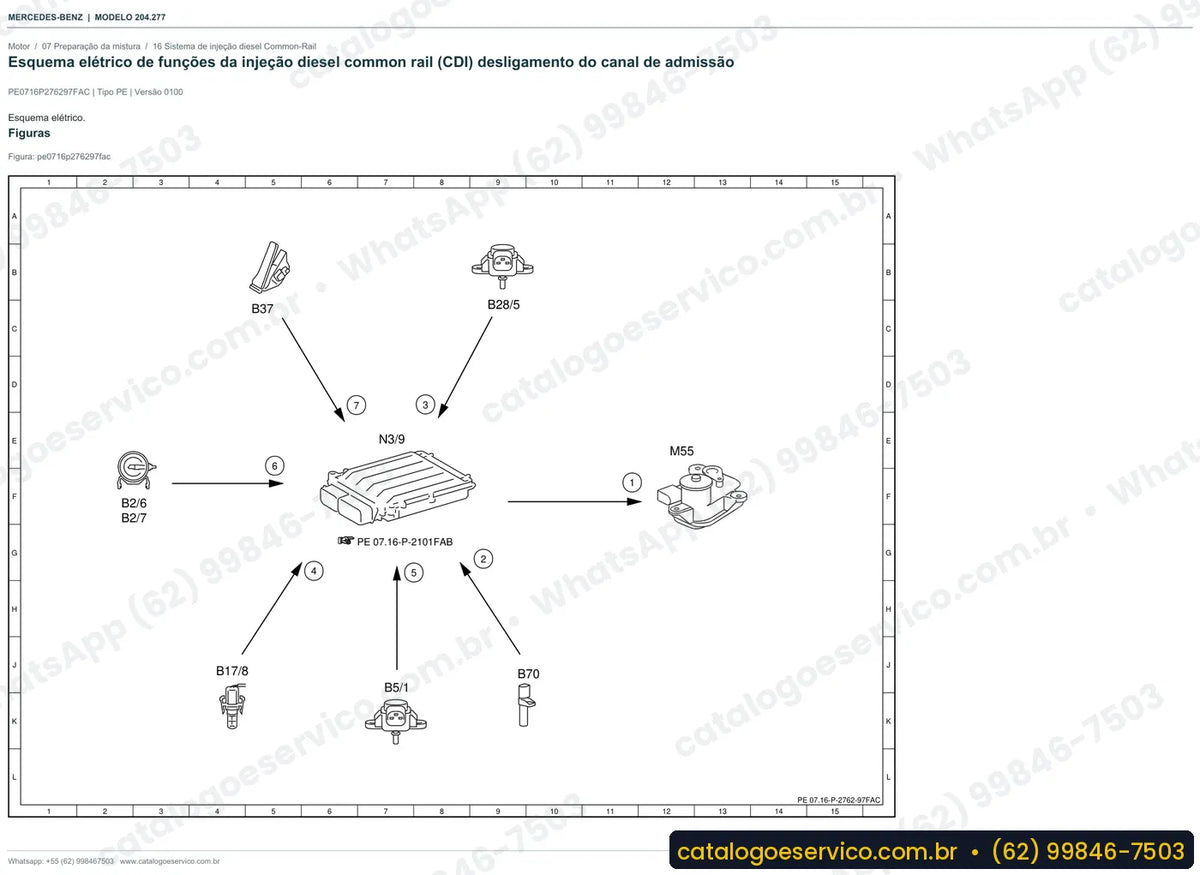 Página de esquema elétrico do manual Mercedes-Benz C 63 AMG (W204)