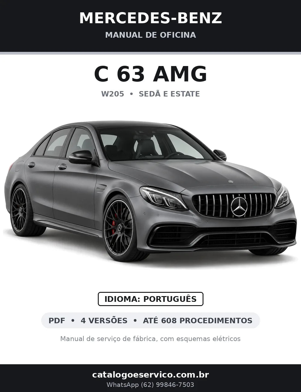 Capa do manual de oficina Mercedes-Benz C 63 AMG (W205)