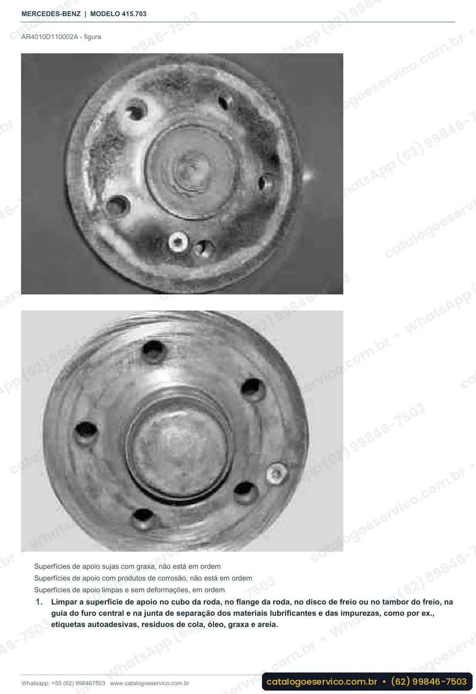 Página de procedimento do manual de oficina Mercedes-Benz Citan 108 CDI (415.703)