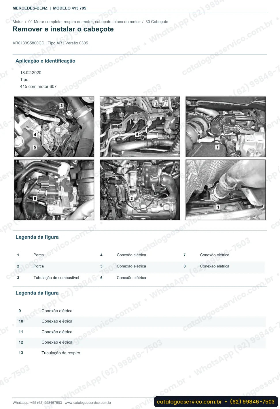 Página de procedimento do manual de oficina Mercedes-Benz Citan 109 CDI (415.705)