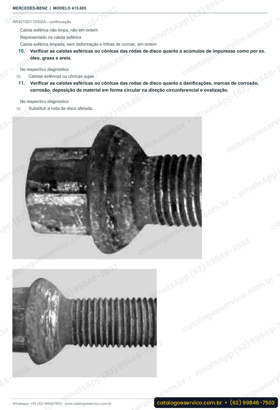 Página de procedimento do manual de oficina Mercedes-Benz Citan 111 CDI (415.605)