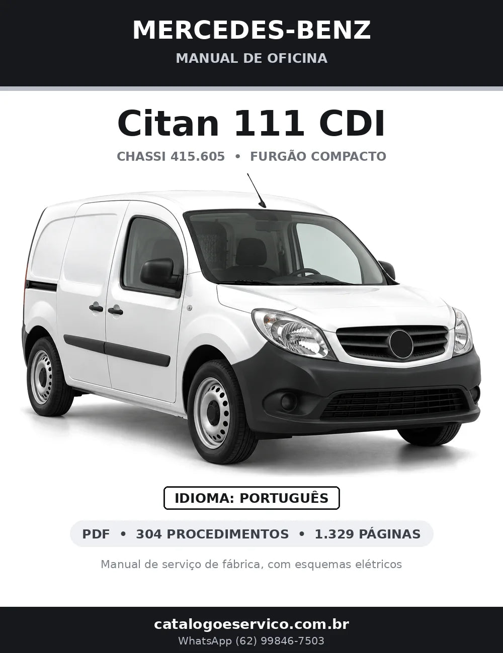 Capa do manual de oficina Mercedes-Benz Citan 111 CDI (415.605)