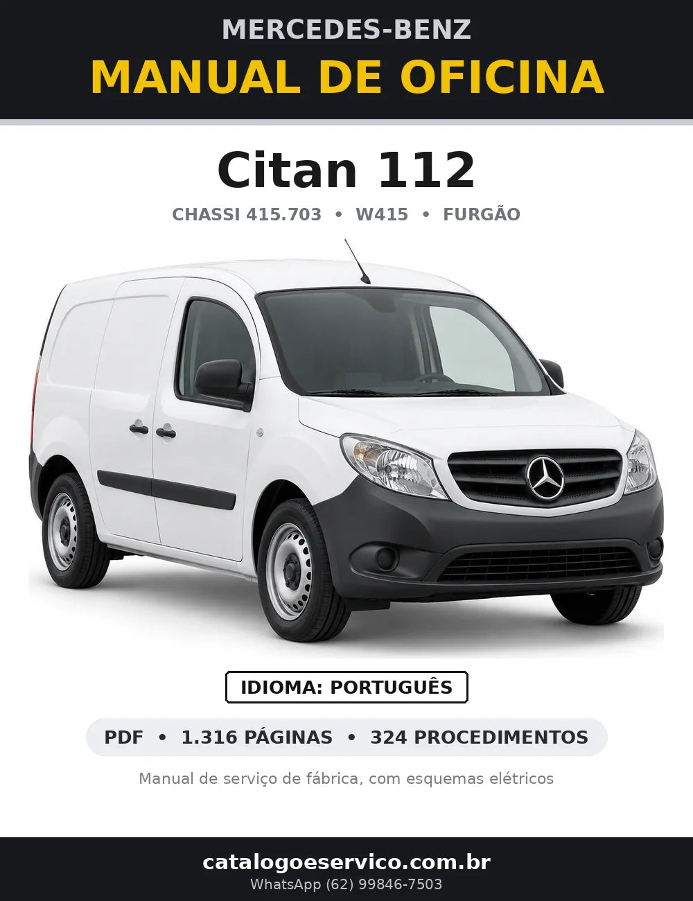 Capa do manual de oficina Mercedes-Benz Citan 112 (W415)