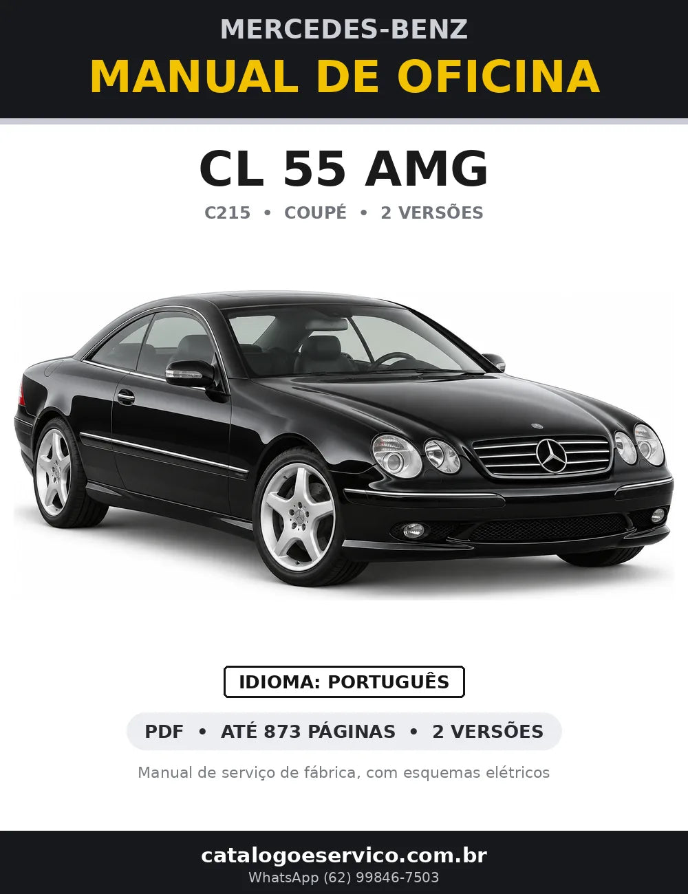 Capa do manual de oficina Mercedes-Benz CL 55 AMG (C215)