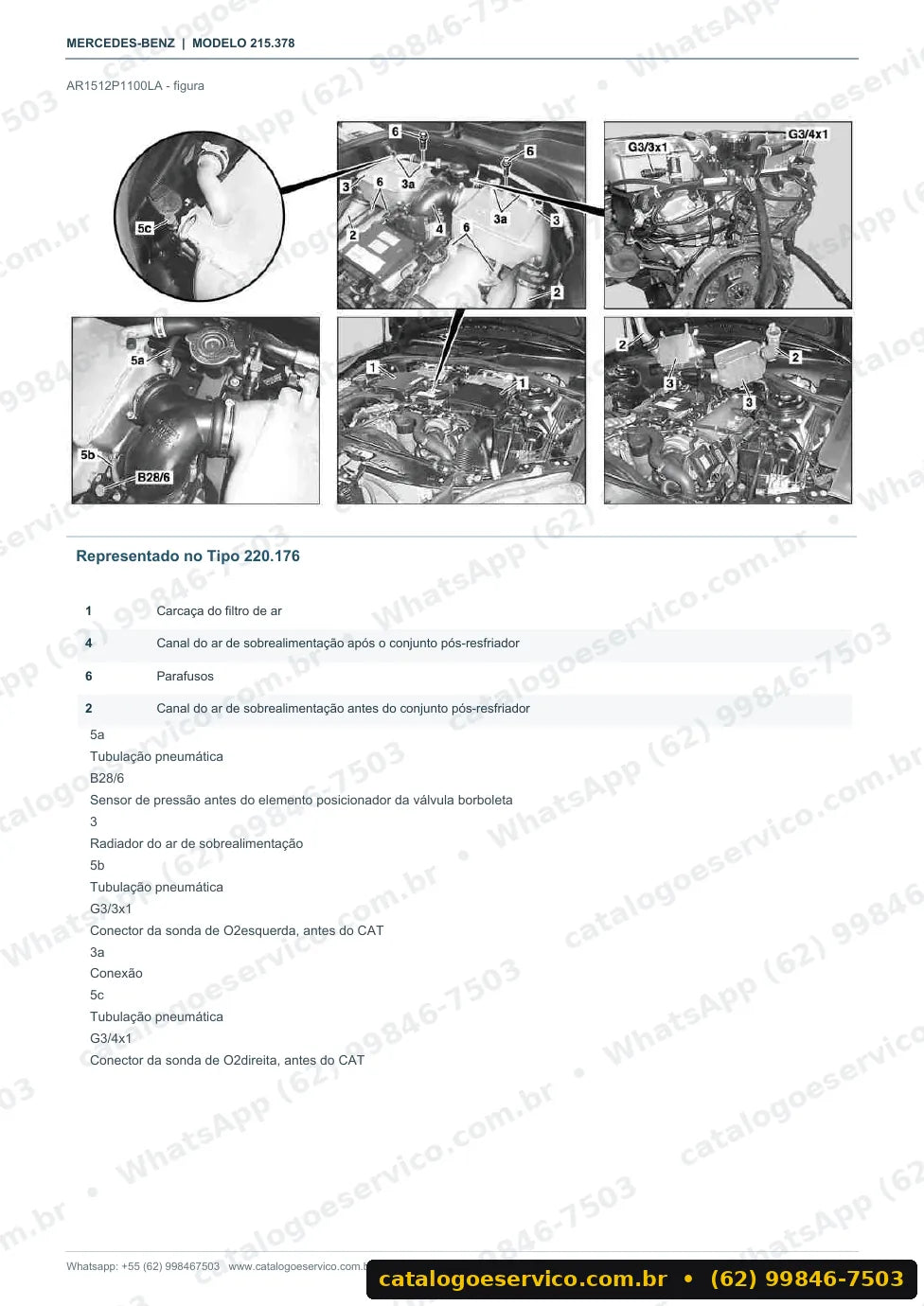 Página de procedimento do manual de oficina Mercedes-Benz CL 600 (C215)