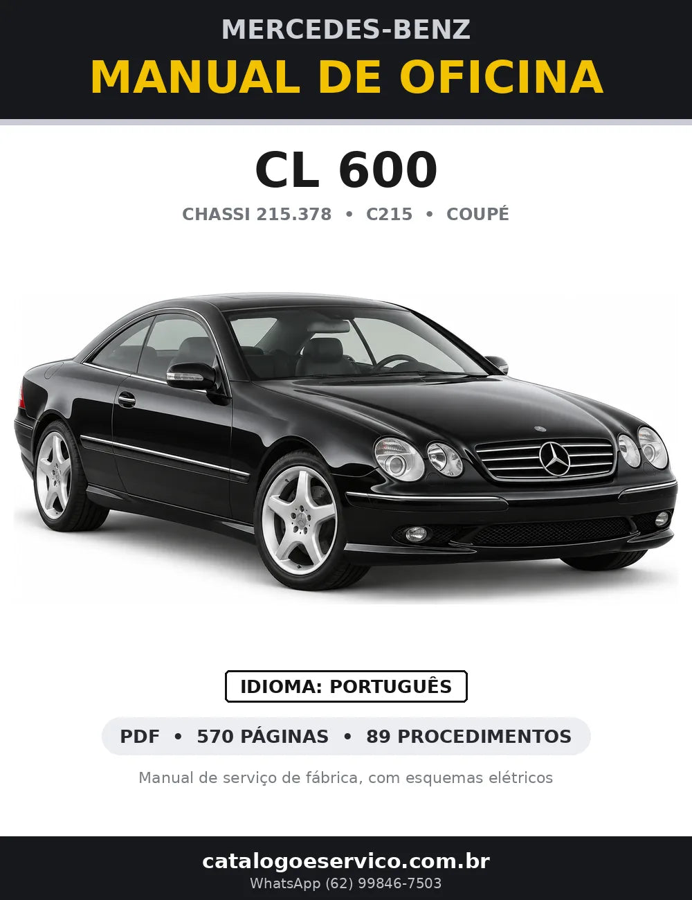 Capa do manual de oficina Mercedes-Benz CL 600 (C215)