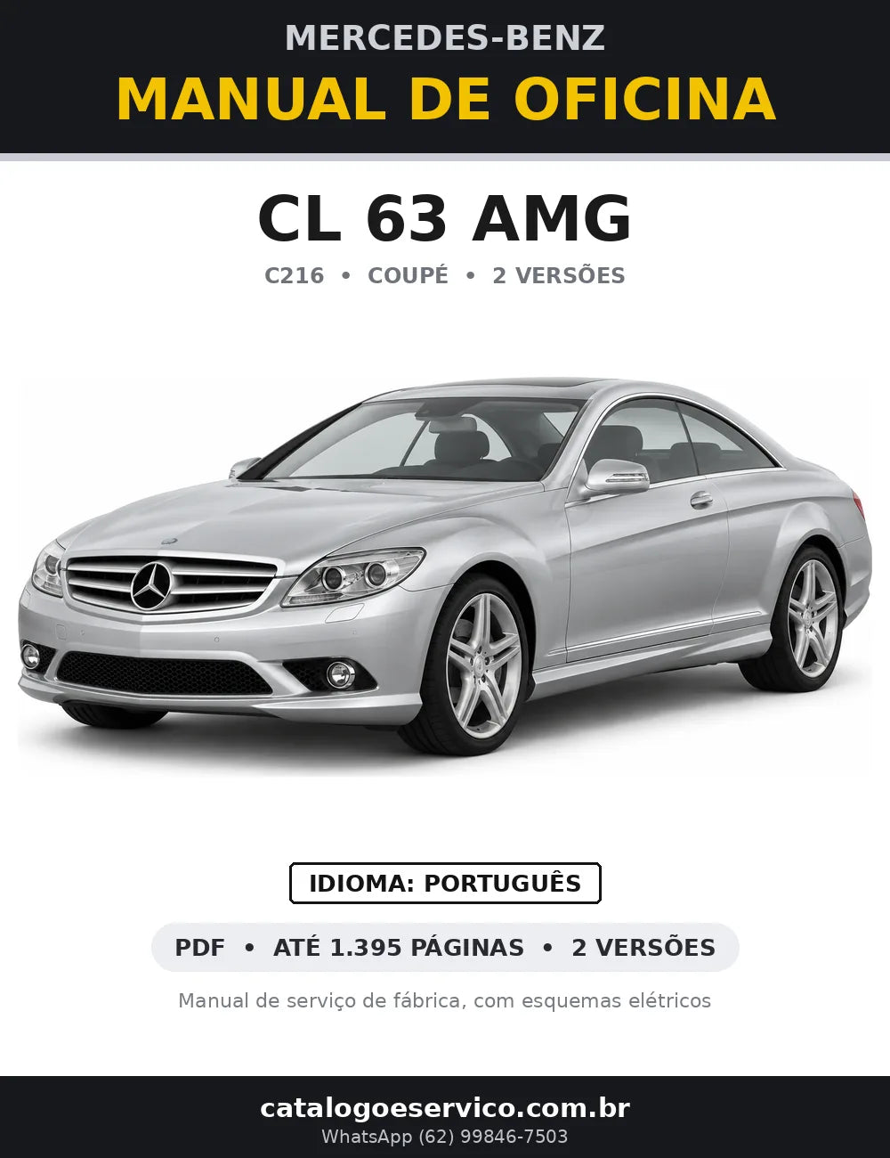 Capa do manual de oficina Mercedes-Benz CL 63 AMG (C216)