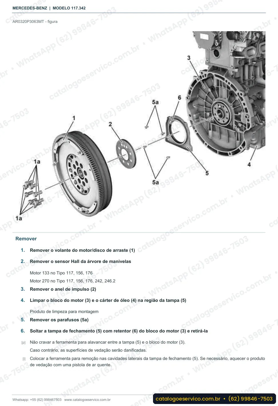 Página de procedimento do manual de oficina Mercedes-Benz CLA 180 (C117)