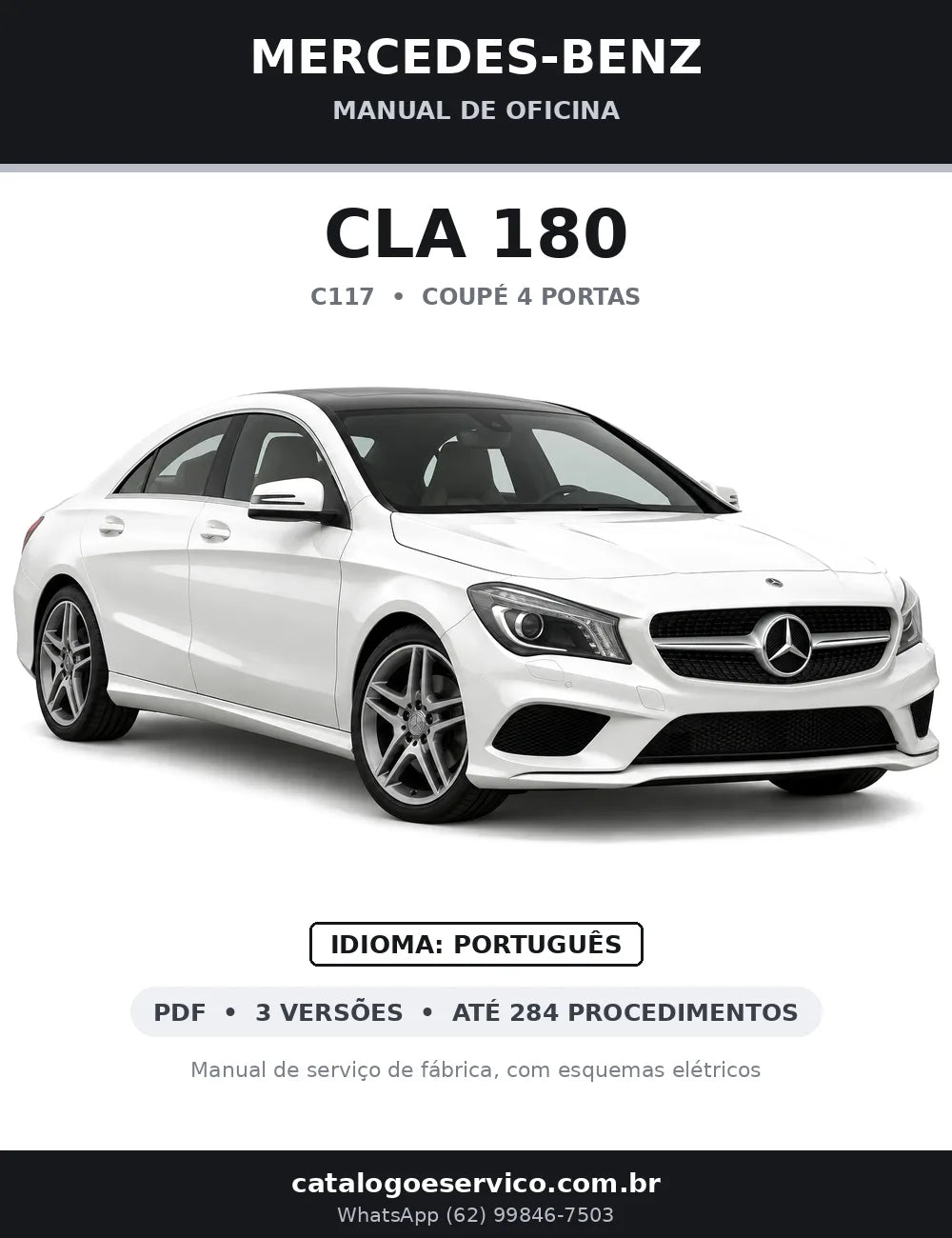 Capa do manual de oficina Mercedes-Benz CLA 180 (C117)
