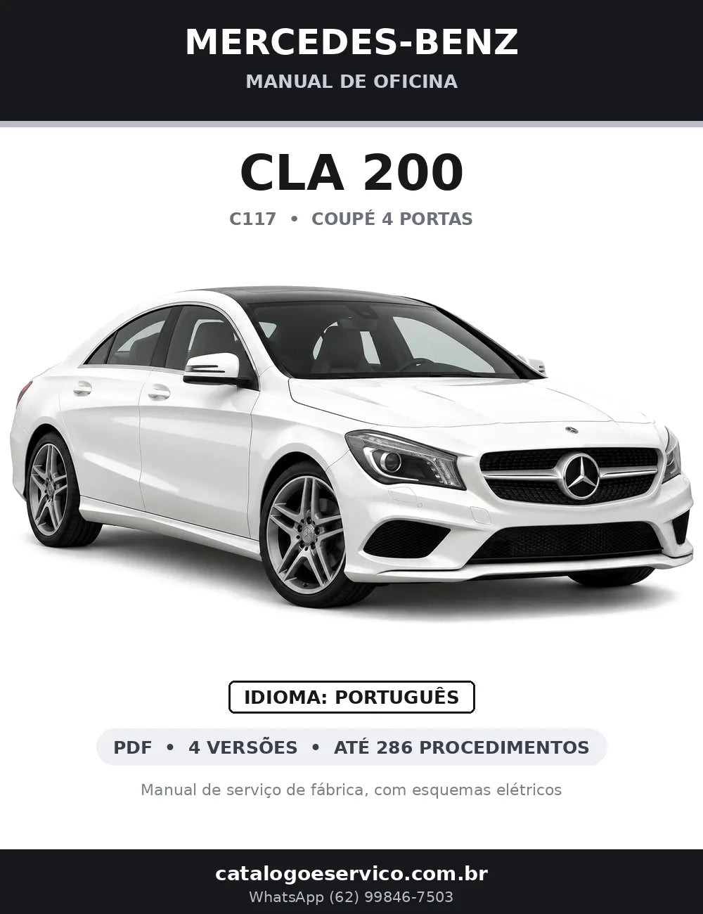 Capa do manual de oficina Mercedes-Benz CLA 200 (C117)