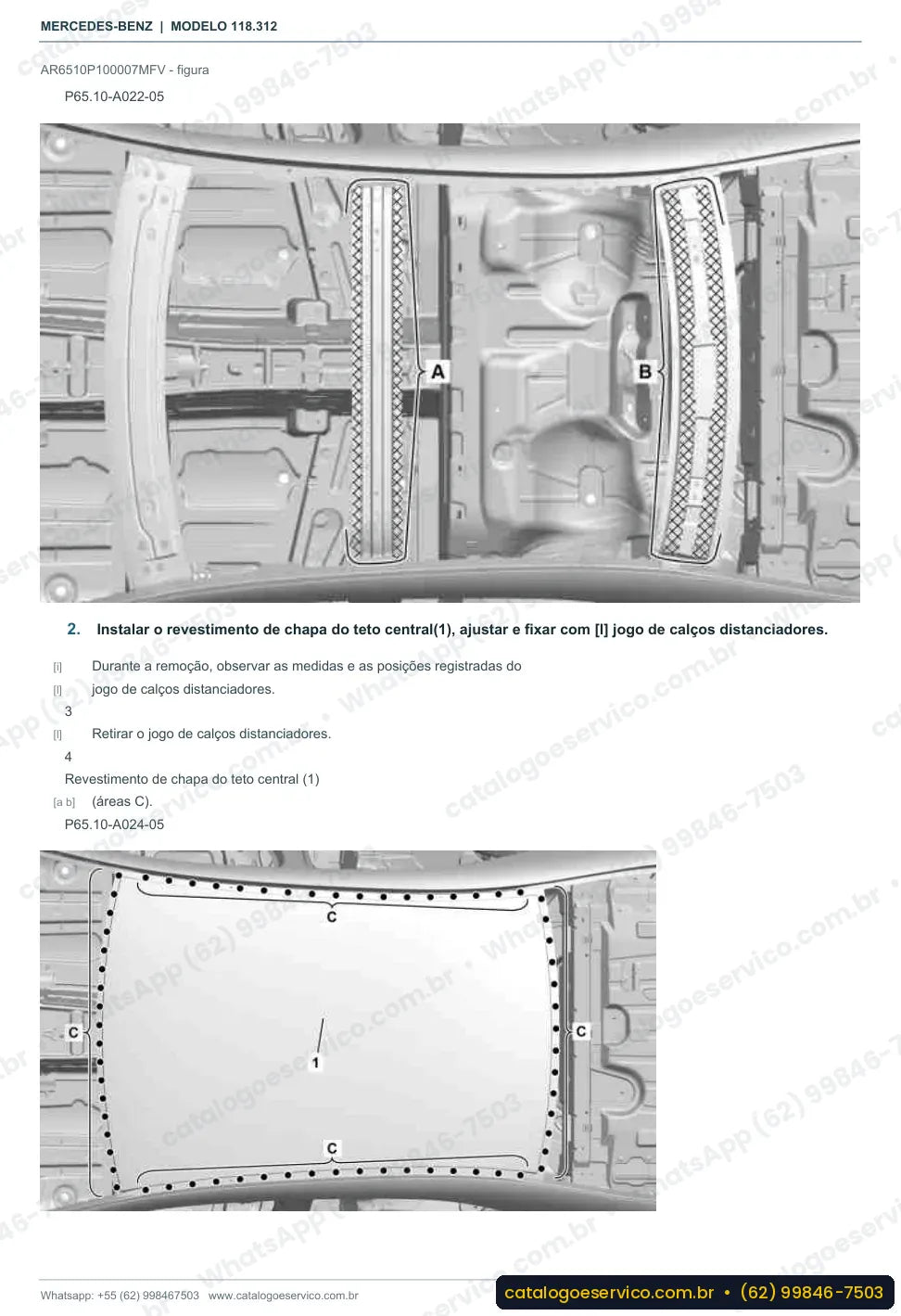 Página de procedimento do manual de oficina Mercedes-Benz CLA 200 (C118)