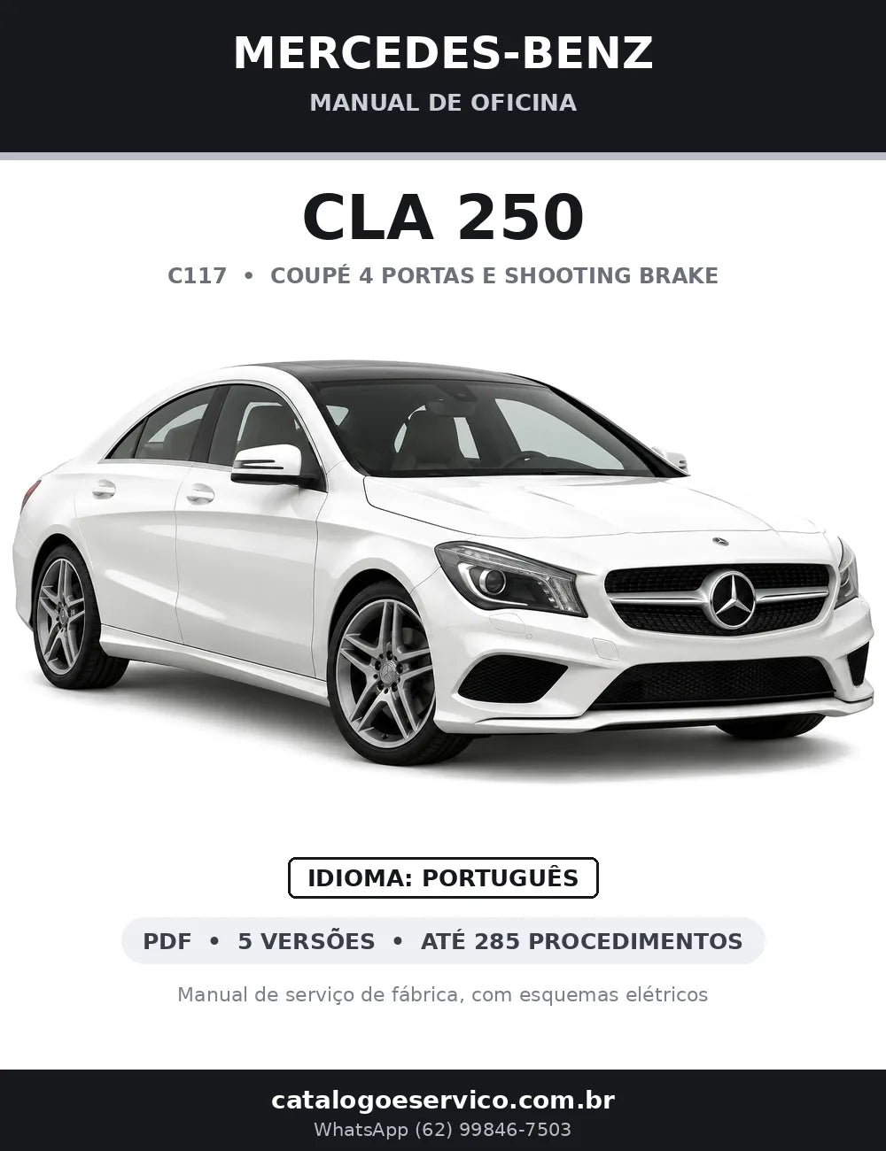 Capa do manual de oficina Mercedes-Benz CLA 250 (C117)