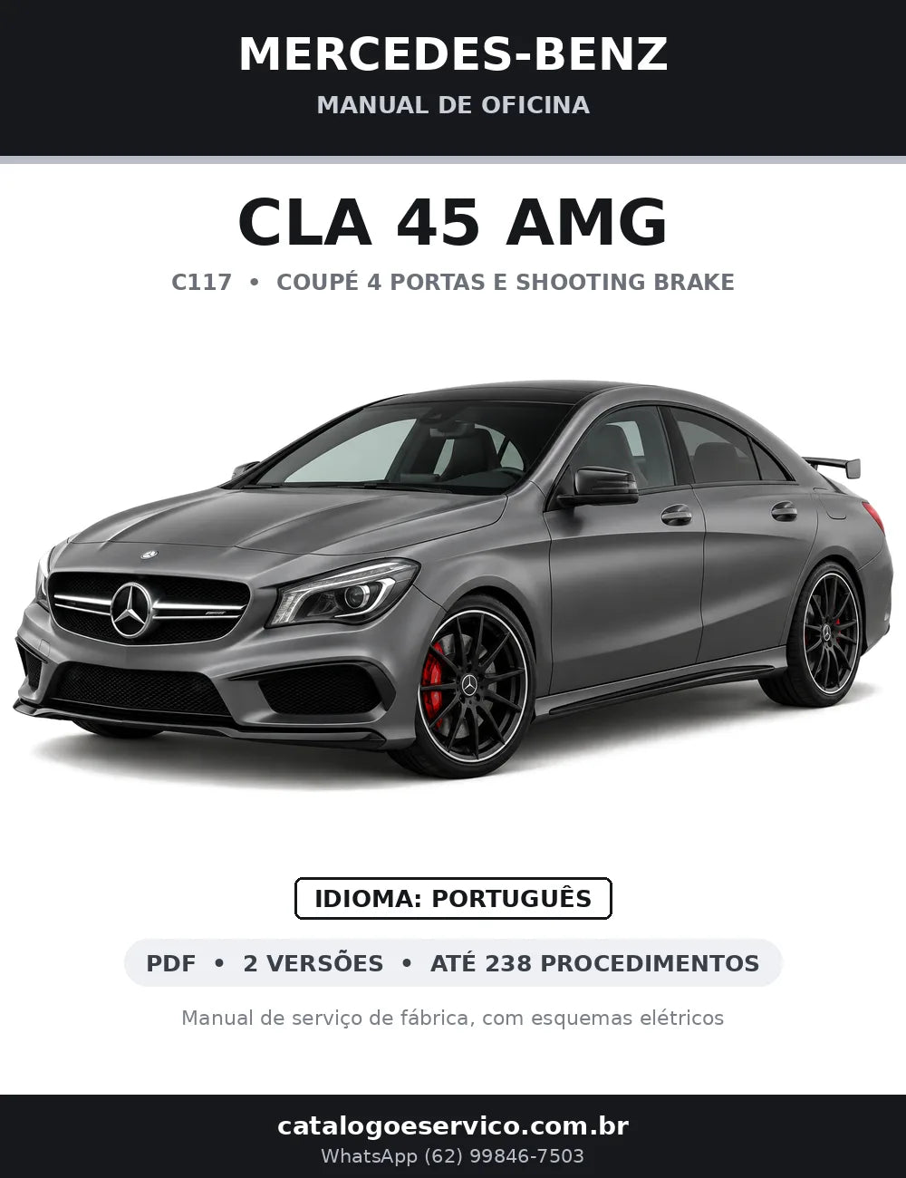 Capa do manual de oficina Mercedes-Benz CLA 45 AMG (C117)