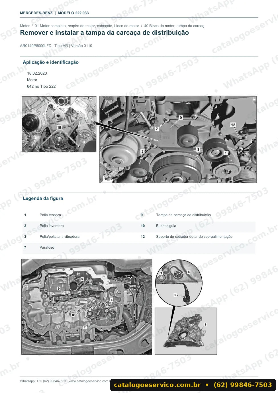 Página de procedimento do manual de oficina Mercedes-Benz Classe S 222.033 (W222)