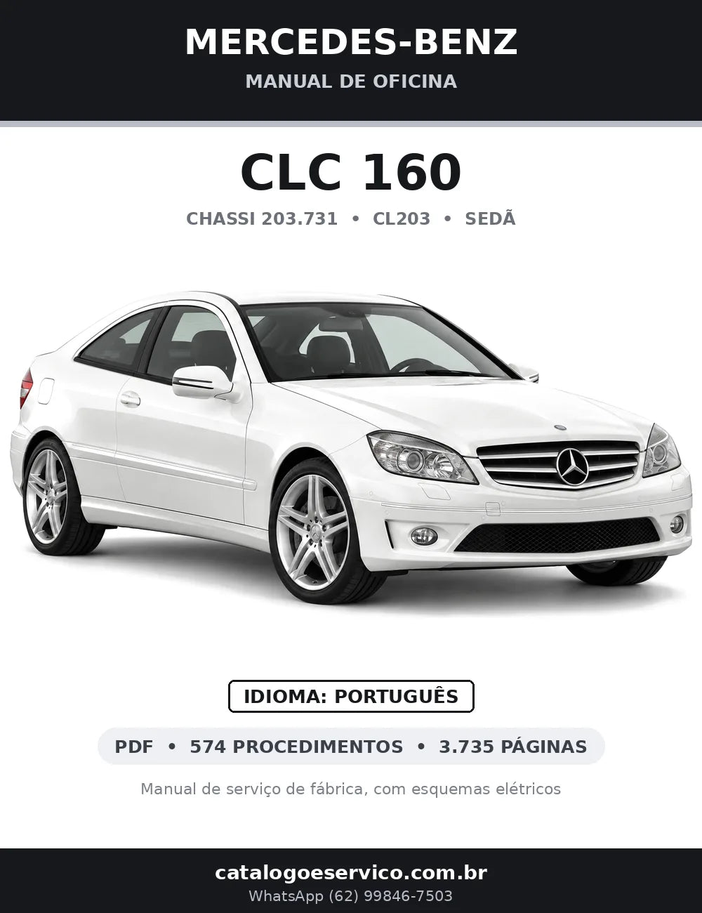 Capa do manual de oficina Mercedes-Benz CLC 160 (CL203)