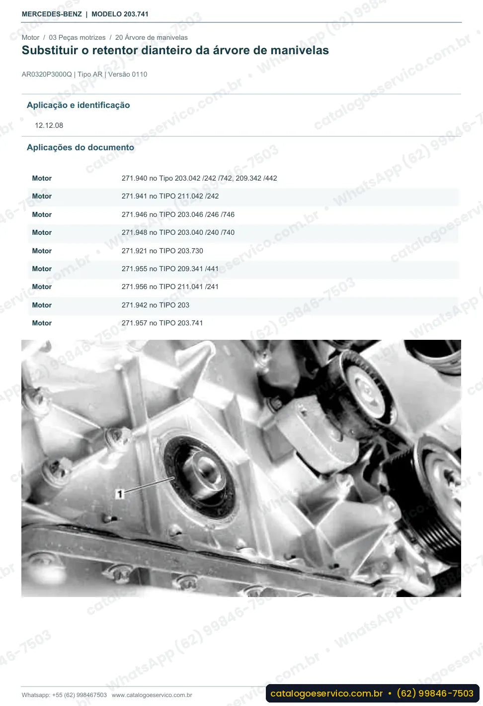 Página de procedimento do manual de oficina Mercedes-Benz CLC 200 (CL203)