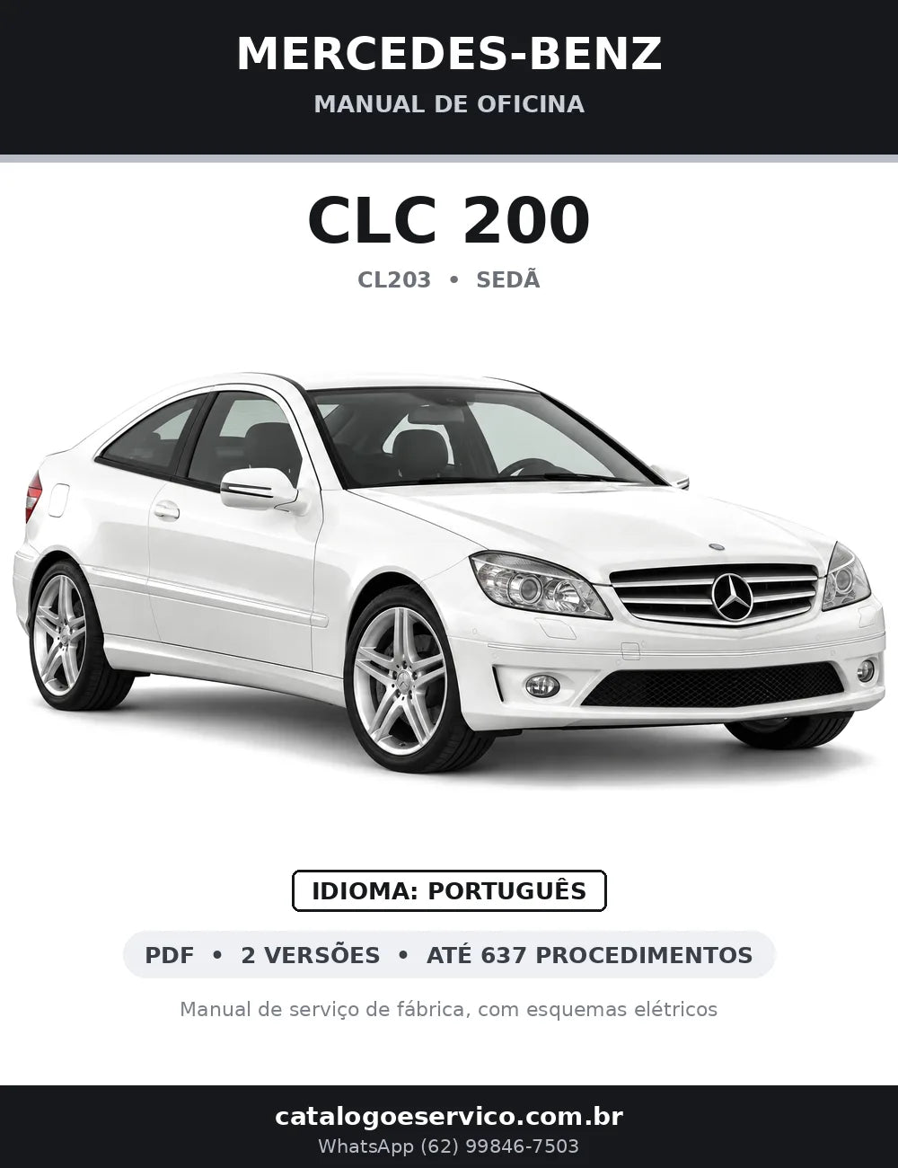 Capa do manual de oficina Mercedes-Benz CLC 200 (CL203)
