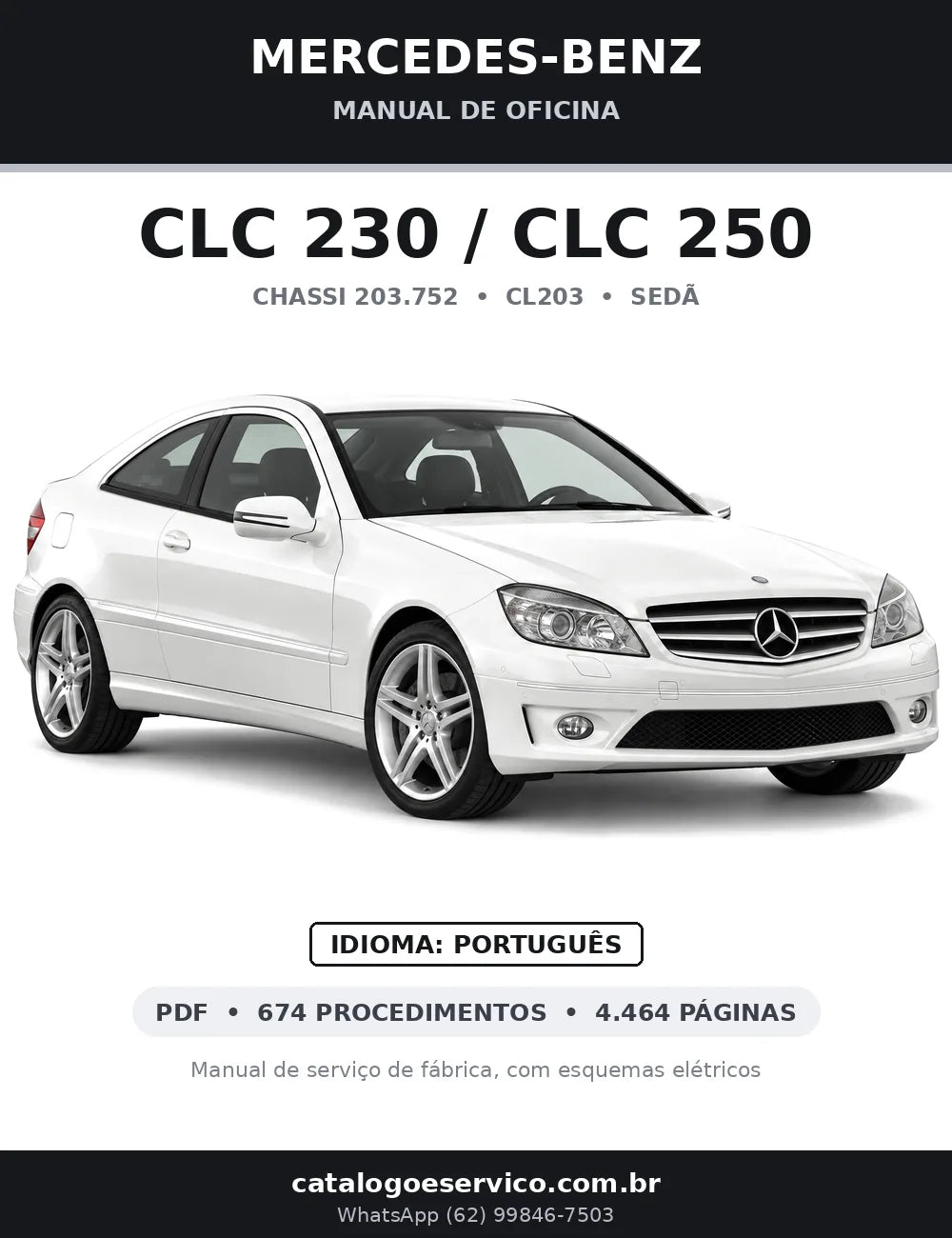 Capa do manual de oficina Mercedes-Benz CLC 230 / CLC 250 (CL203)
