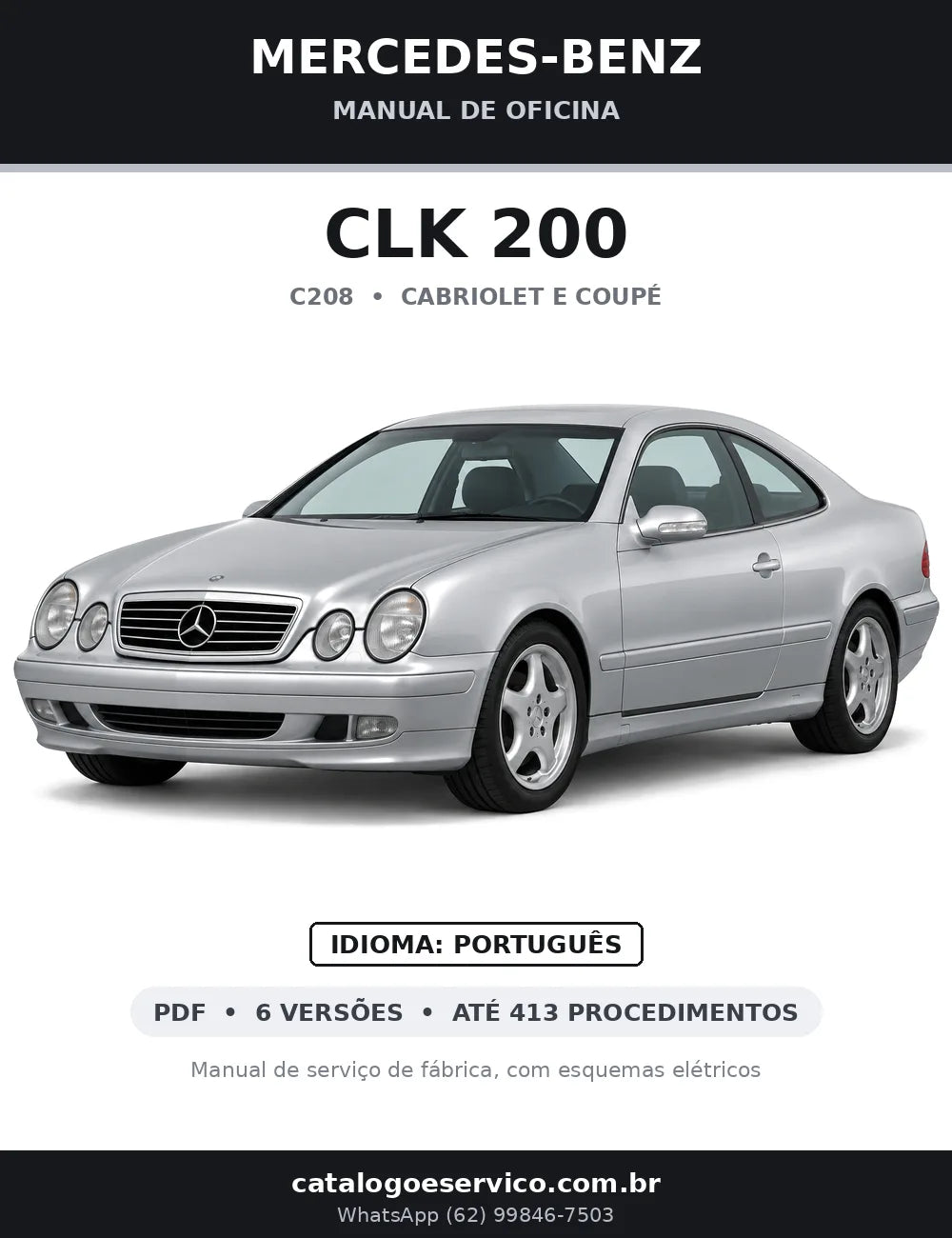 Capa do manual de oficina Mercedes-Benz CLK 200 (C208)