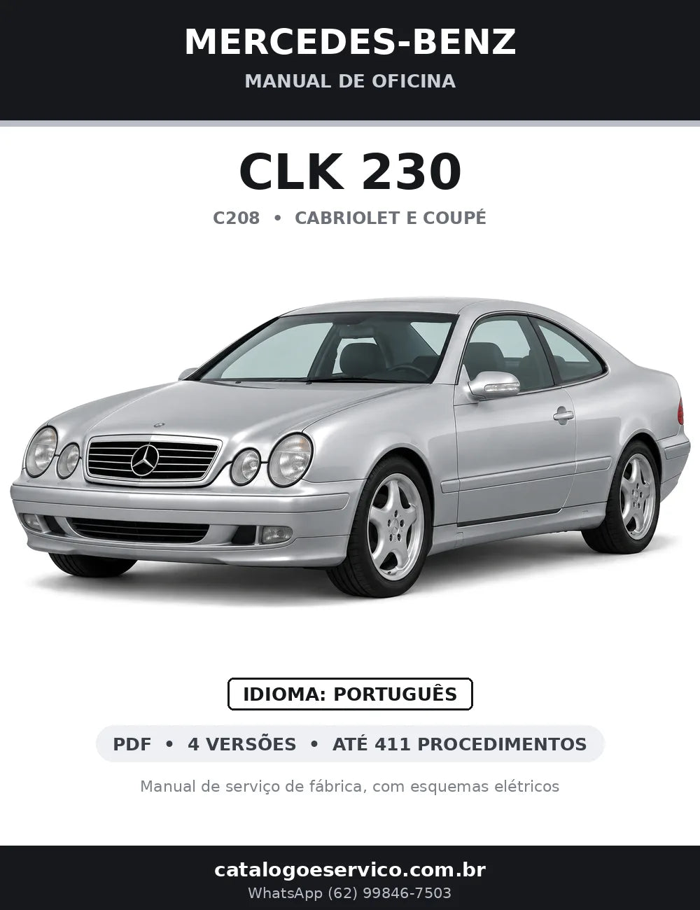 Capa do manual de oficina Mercedes-Benz CLK 230 (C208)