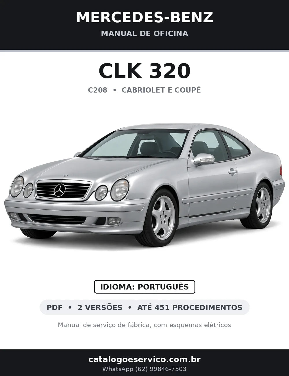 Capa do manual de oficina Mercedes-Benz CLK 320 (C208)